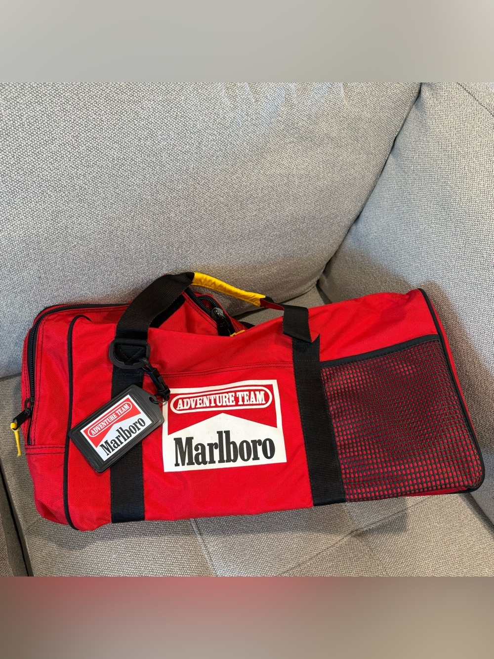 Vintage Marlboro Adventure Team Duffle Bag 1990’s Travel Red Gym Bag